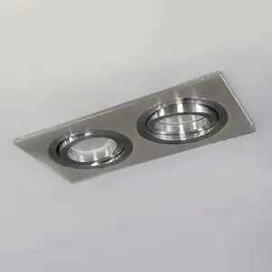 Luminosa Helium Double Recessed Downlight Light Aluminium