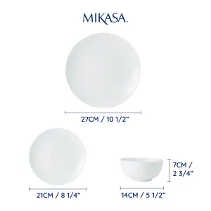 Mikasa Chalk 12-Piece Porcelain Dinner Set, White