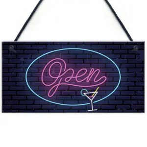 NEON EFFECT Open Sign For Bar Man Cave Pub Club Home Decor Sign Gift