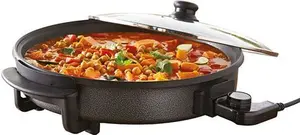 Quest 35410 30cm Multi-Function Electric Cooker Pan With Lid - Black | Robert Dyas