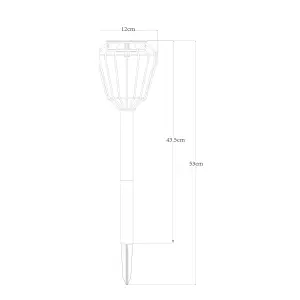 Faroz Brown Rattan effect Solar-powered Integrated LED Outdoor Stake light