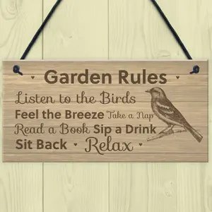 Garden Rules Sign Shabby Chic Garden Summerhouse Shed Sign Friendship Gift