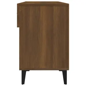 Berkfield Shoe Cabinet Brown Oak 102x35x55 cm Engineered Wood