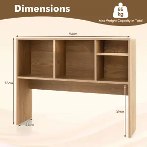 Costway Desktop Bookshelf Tabletop Display Rack Storage Organizer w/ 4 Cubbies