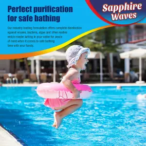 Sapphire Waves Chlorine tablets for hot tubs, swimming pools and spa 1kg pack