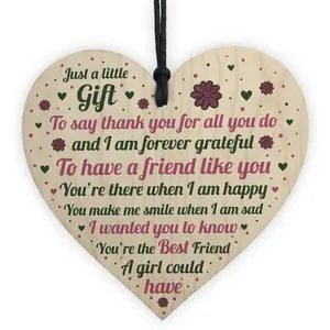 Red Ocean Best Friend Plaque Wooden Heart Best Friend Gifts Best Friend Gifts For Women Keepsake Plaque