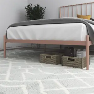 Giulia Modern Metal Bed Millennial Pink, Double