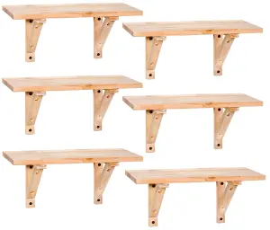 Pack of 6 x 435mm Decorative Pine Shelves (Shelf Kit)