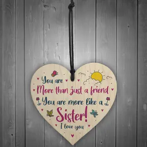 Special Friendship Gifts Hanging Wooden Heart Birthday Gift For Best Friend Sister