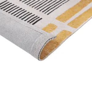 Cotton Area Rug 200 x 300 cm Yellow and Black KATRA