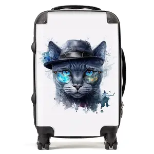 Russian Blue Cat Splashart Suitcase - Cabin