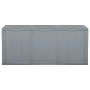 Berkfield Garden Storage Box 270L Grey PP Rattan