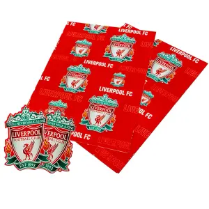 Liverpool FC Text Gift Wrap Sheets (Pack of 2) Red (70cm x 50cm)