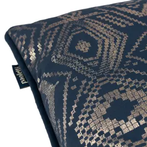 Paoletti Tayanna Geometric Foil Printed Piped Polyester Filled Cushion