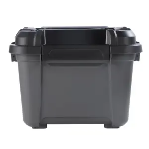 Ezy Storage Bunker tough Black 18L Small Stackable Storage box with Lid