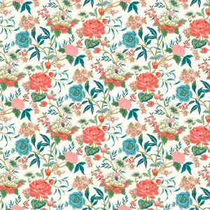 furn. Azalea Multicoloured Printed Floral Wallpaper Sample