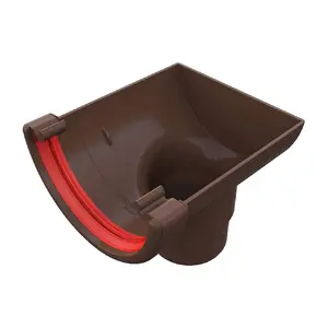 Brown Round Gutter Stop End Outlet, Freeflow 112mm Rain Water Systems