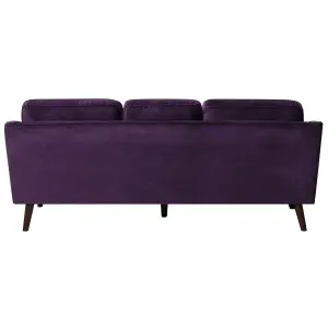 3 Seater Velvet Sofa Purple LOKKA