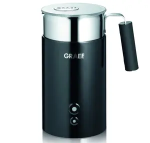 Graef Electric Milk Frother, Hot & Cold Milk, Automatic Shut Off, 400ml Froth - Black