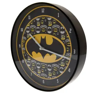 Batman Logo Wall Clock Black/Yellow (One Size)