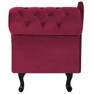 Right Hand Chaise Lounge Velvet Burgundy NIMES