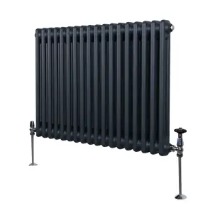 Traditional 2 Column Radiator - 600 x 832 mm - Anthracite