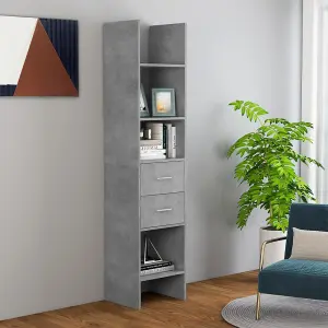 Berkfield Book Cabinet Concrete Grey 40x35x180 cm Engineered Wood