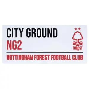 Nottingham Forest FC City Ground Street Sign White/Red/Black (One Size)