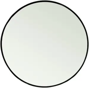 Trendi 50cm Round Mirror Wall Mounted Vanity Mirror Ideal for Bathroom Dressing Room and Living Room Decor in Sleek Black