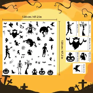 Walplus Halloween Black Spooky Creatures Window Clings PVC