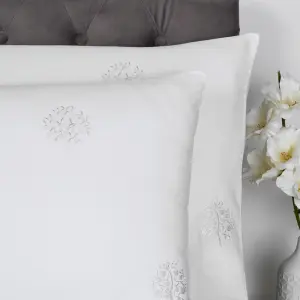 Embroidered Trees 100% Cotton Embroidered Duvet Cover Set