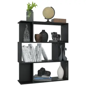 Berkfield Book Cabinet/Room Divider Black 80x24x96 cm Engineered Wood