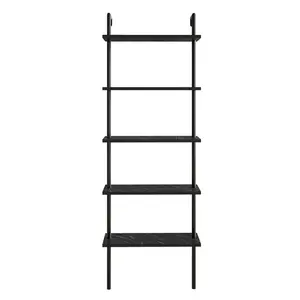 Iker 174cm H x 60cm W Stainless Steel Ladder Bookcase Black