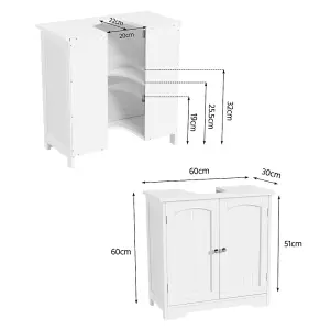 Yaheetech White Freestanding Bathroom Under Sink Cabinet