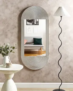 Beliani Mediterranean Wall Mirror BRIANT Wood White