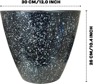 Set of 2 Glazed Effect 30Cm Savannah Planters - Storm Grey