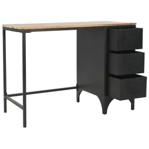 Berkfield Single Pedestal Desk Solid Firwood and Steel 100x50x76 cm