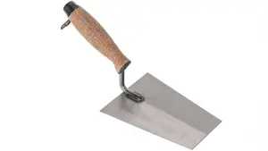 Toolty Bucket Trowel with Cork Handle 160mm Grinded Carbon Steel for Brickwork and Plastering Rendering Masonry DIY