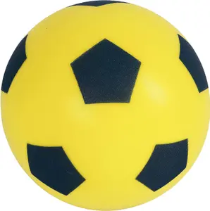 MantraRaj Pack of 2 Yellow Football 19.5cm Sponge Foam Soccer Ball Suitable for Indoor Outdoor Games for Kids Garden Games