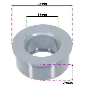 SPARES2GO 110mm Soil Pipe Reducer + 32mm 40mm 50mm Boss Adaptor Solvent Weld Push Fit Kit (Grey)