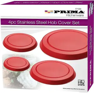 4Pc Stainless Steel Hob Protector Covers Set Kitchen Lightweight Food Clean