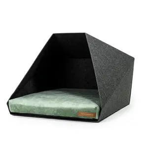 Polyester Pet Bed Dark Grey/Green