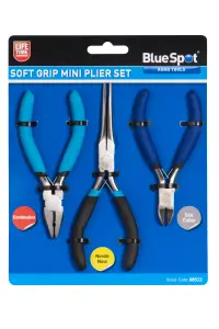 BlueSpot Tools Soft Grip Mini Plier Set, 3 Piece