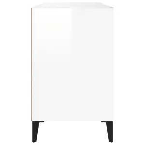 Shoe Cabinet High Gloss White 102x36x60 cm Engineered Wood