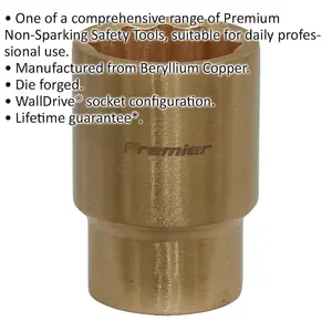 High-Performance 22mm Non-Sparking WallDrive Socket - 1/2" Square Drive in Beryllium Copper