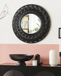 Beliani Boho Wall Mirror TIERGA Black