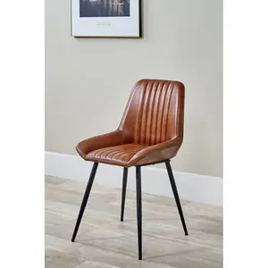 Mariners Genuine Leather Upholstered Dining Chair Brown