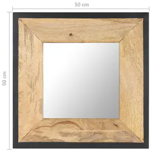 Berkfield Mirror 50x50 cm Solid Mango Wood