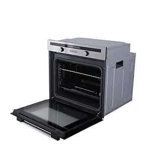 Cooke & Lewis CLPYSTa Built-in Single Pyrolytic Oven - Brushed black & grey stainless steel effect