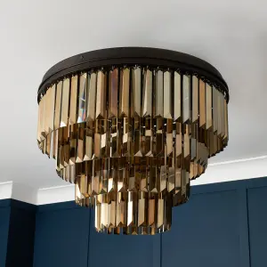 Litecraft Visconte Ingot Bronze 7 Light Ceiling Pendant